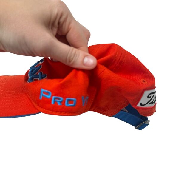 Titleist FJ FootJoy ProV1 Orange Hat Golf Outdoor Mens Adjustable One Size - Picture 3 of 6